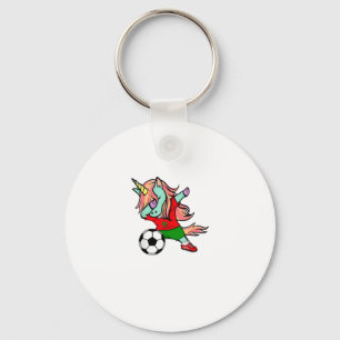Dabbing Unicorn Morocco Soccer Fans Jersey Morocca Key Ring