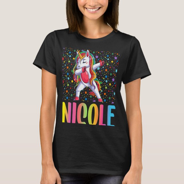 Dabbing Unicorn Nicole T-Shirt (Front)