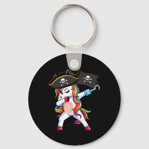 Dabbing Unicorn Pirate Girls Kids Funny Halloween Key Ring