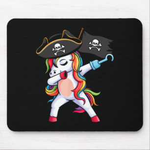 Dabbing Unicorn Pirate Girls Kids Funny Halloween Mouse Pad