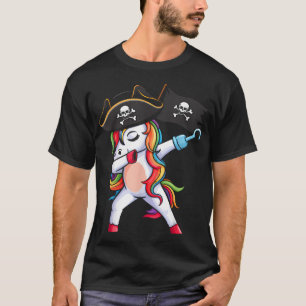 Dabbing Unicorn Pirate Girls Kids Halloween  T-Shirt