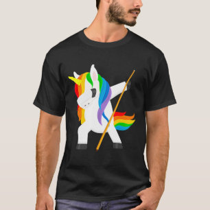 Dabbing Unicorn Playing Billiards Dab Dance Funny T-Shirt