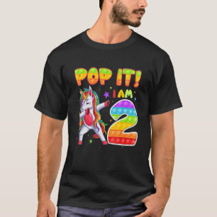 Dabbing Unicorn Pop It I'm 2 Years Old 2nd Birthda T-Shirt