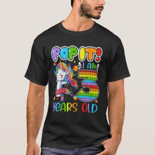 Dabbing Unicorn Pop It I'm 3 Years Old Fidget 3Rd T-Shirt