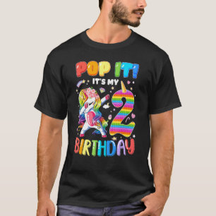 Dabbing Unicorn Pop It It's My Birthday 2nd Birthd T-Shirt