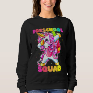 Dabbing Unicorn Preschool Squad Back To School Tea Sweatshirt