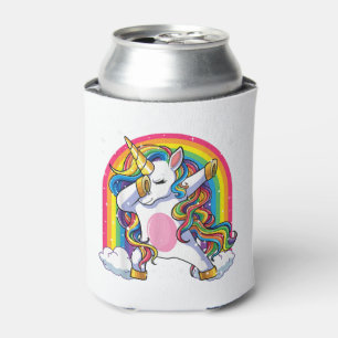 Dabbing Unicorn Rainbow Girls birthday christmas Can Cooler