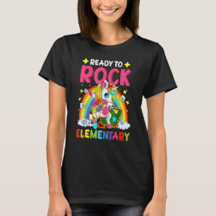 Dabbing Unicorn Ready To Rock Elementary Back To S T-Shirt