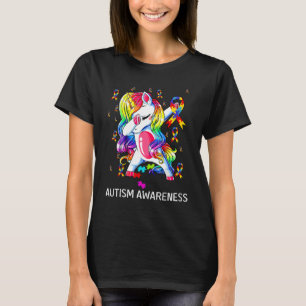 Dabbing Unicorn Ribbon Puzzle Autism Awareness Boy T-Shirt