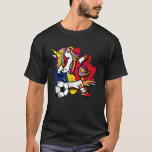 Dabbing Unicorn Romania Soccer Fans Jersey Romania T-Shirt