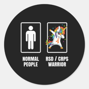 Dabbing Unicorn Rsd Crps Warrior Survivor Get Well Classic Round Sticker
