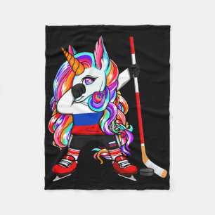 Dabbing Unicorn Russia Ice Hockey Fans Jersey Wint Fleece Blanket