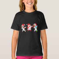 Dabbing Unicorn Santa Christmas Kids Girls