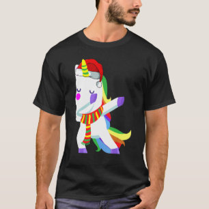 Dabbing Unicorn Santa Hat Christmas Holiday Xmas T-Shirt