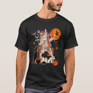 Dabbing Unicorn Scary Mummy Halloween Cat Playing T-Shirt