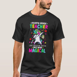Dabbing Unicorn School 4th Grade Teacher T-Shirt