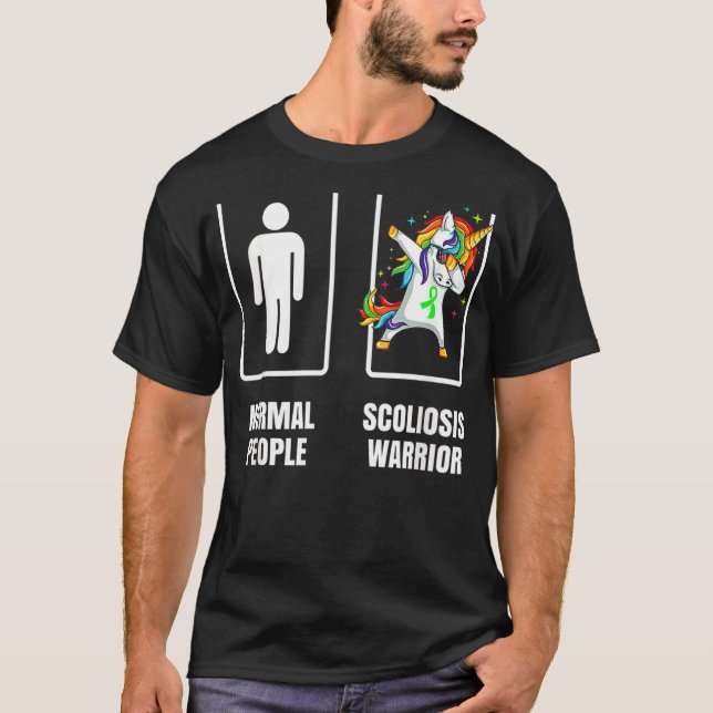 Dabbing Unicorn Scoliosis Warrior Survivor T-Shirt (Front)