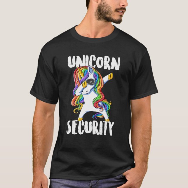 Dabbing Unicorn Security Squad Unicorn Security T-Shirt (Front)