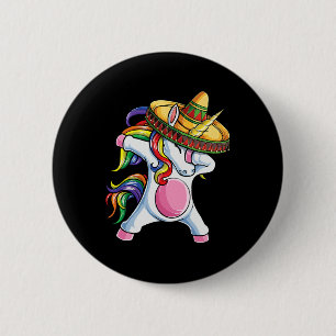 Dabbing Unicorn Shirt Cinco De Mayo Kids Girls Wom 6 Cm Round Badge