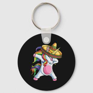 Dabbing Unicorn Shirt Cinco De Mayo Kids Girls Wom Key Ring