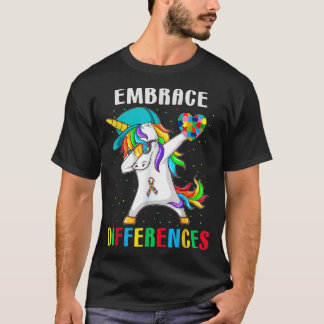 Dabbing Unicorn Shirt Differences Embrace ADHD Aut