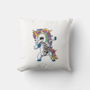 Dabbing Unicorn Skeleton Halloween Gifts Women Men Cushion