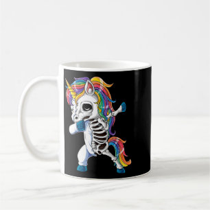 Dabbing Unicorn Skeleton Halloween Girls Boys Coffee Mug