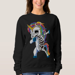 Dabbing Unicorn Skeleton Halloween Girls Dab 1 Sweatshirt