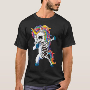 Dabbing Unicorn Skeleton Halloween Girls Dab 1 T-Shirt