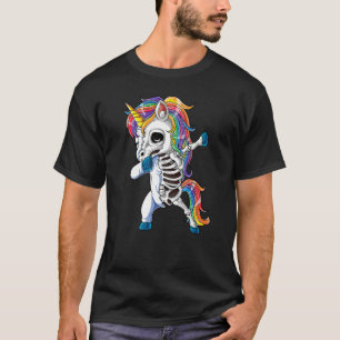 Dabbing Unicorn Skeleton Halloween Girls Dab  1 T-Shirt
