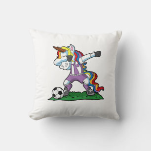 Dabbing Unicorn Soccer Girls Women Team Coach Gift Cushion