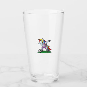 Dabbing Unicorn Soccer Girls Women Team Coach Gift Glass