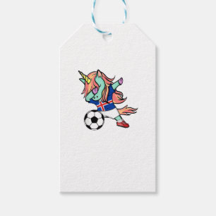Dabbing Unicorn Soccer Iceland Jersey Icelandic Fo Gift Tags