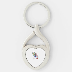 Dabbing Unicorn Soccer Iceland Jersey Icelandic Fo Key Ring