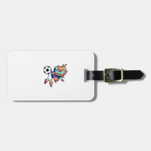 Dabbing Unicorn Soccer Iceland Jersey Icelandic Fo Luggage Tag