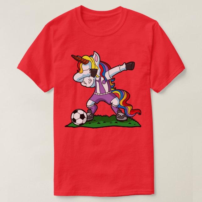 Dabbing Unicorn Soccer T-Shirt (Design Front)