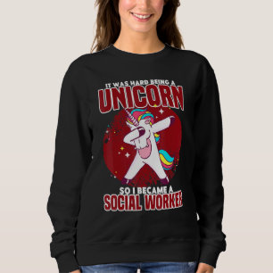 Dabbing Unicorn Social Worker Mystical Creatures Sweatshirt