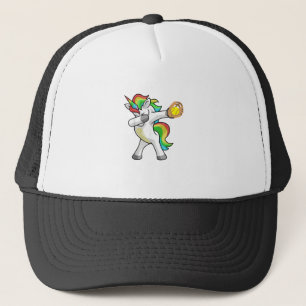 Dabbing Unicorn Softball Player Funny Dab Dance Ra Trucker Hat