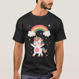 Dabbing Unicorn T Shirt - Funny Dab Dance Rainbow