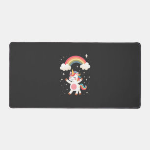 Dabbing Unicorn T Shirt - Funny Dab Dance Rainbow Desk Mat