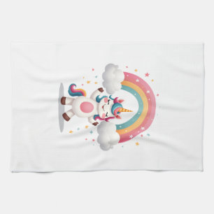 Dabbing Unicorn T Shirt - Funny Dab Dance Rainbow  Tea Towel