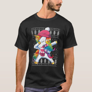 Dabbing Unicorn Ugly Christmas Xmas Dab Dance For T-Shirt