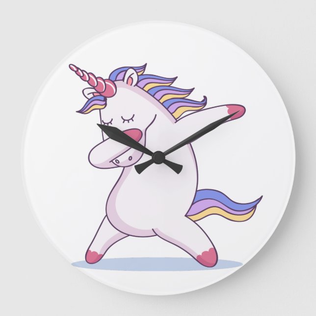 Dabbing Unicorn Wall Clock (Front)
