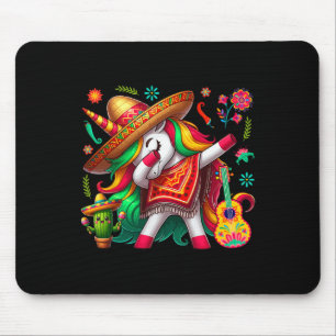 Dabbing Unicorn Wearing Mexican Sombrero Cinco De Mouse Pad