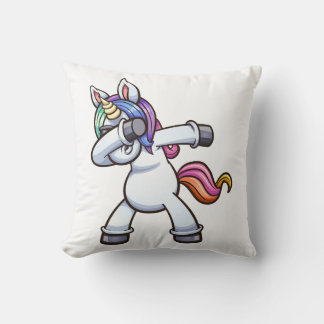 dabbing unicorn wearing sunglasses cushion