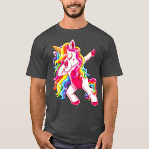 Dabbing Unicorn With Long Hair tee - Unicorn Dab