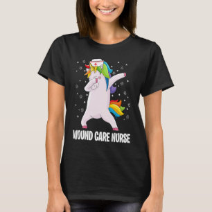 Dabbing Unicorn  Wound Care Nurse Wound Ostomy Nur T-Shirt
