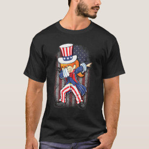Dabbing Us 4th Of July Dance Flag Pride Usa T-Shirt