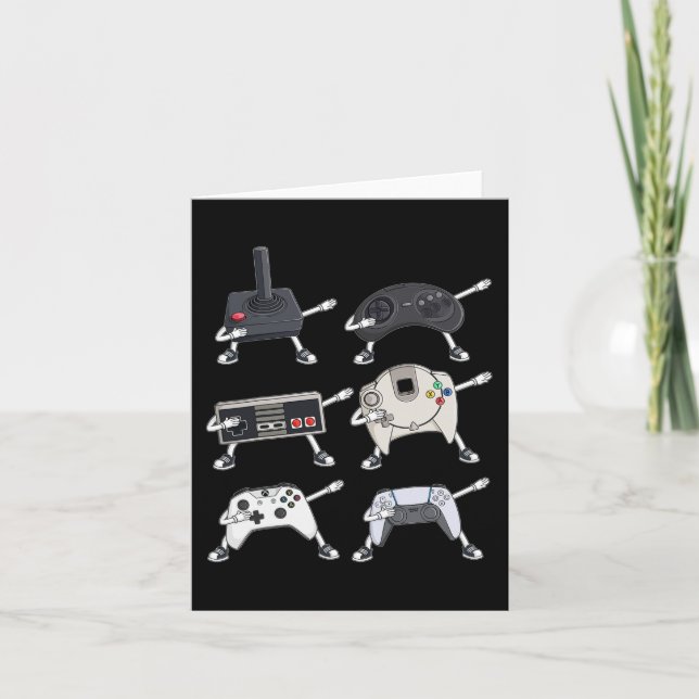 Dabbing Video Gamer Controllers Fun Boys Kids Game Card (Front)