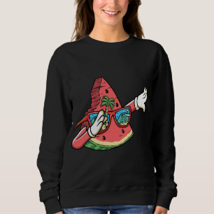 Dabbing Watermelon Kawaii Dab Summer Fruit Melon L Sweatshirt